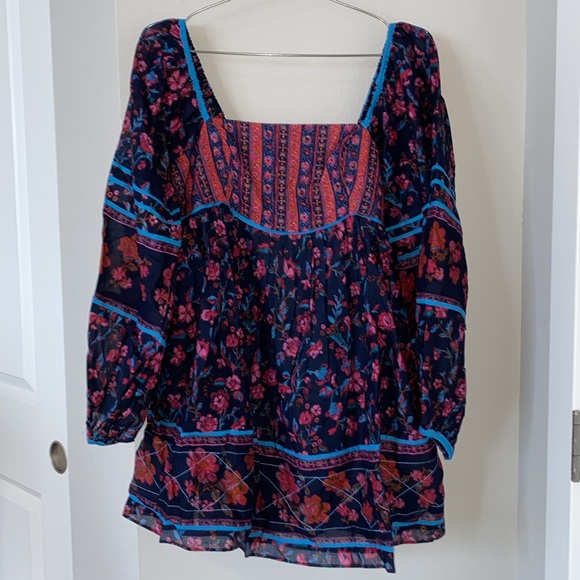 Free People Endless Afternoon Print Long Sleeve Minidress - Picture 7 of 8